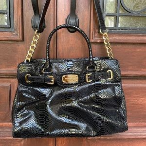 Michael Kors Black Skinned Leather Purse
